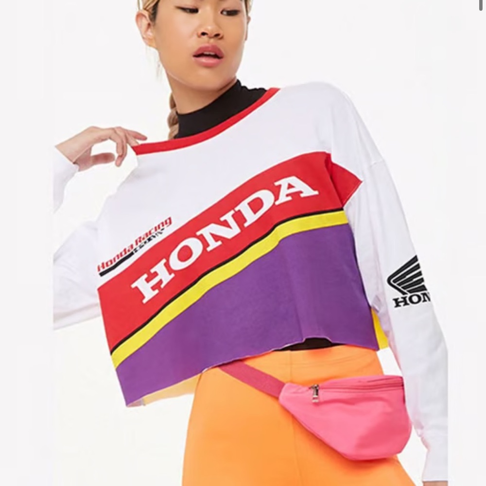 Forever 21 Honda T-Shirt Jersey Cropped Women’s Medium